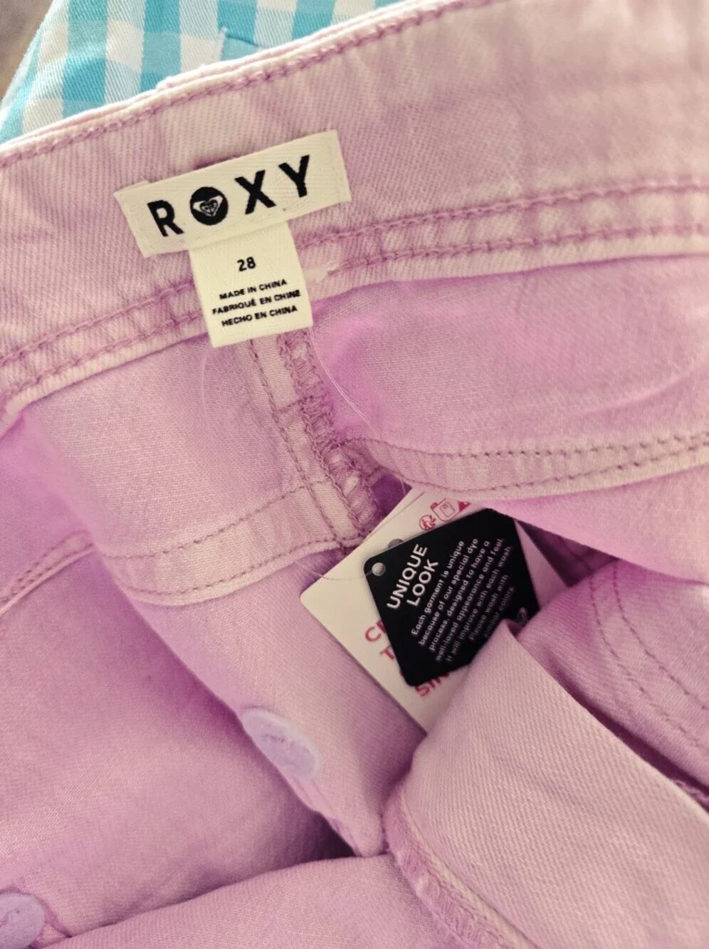 NWT! Roxy Lilac Mid-Rise Denim Shorts